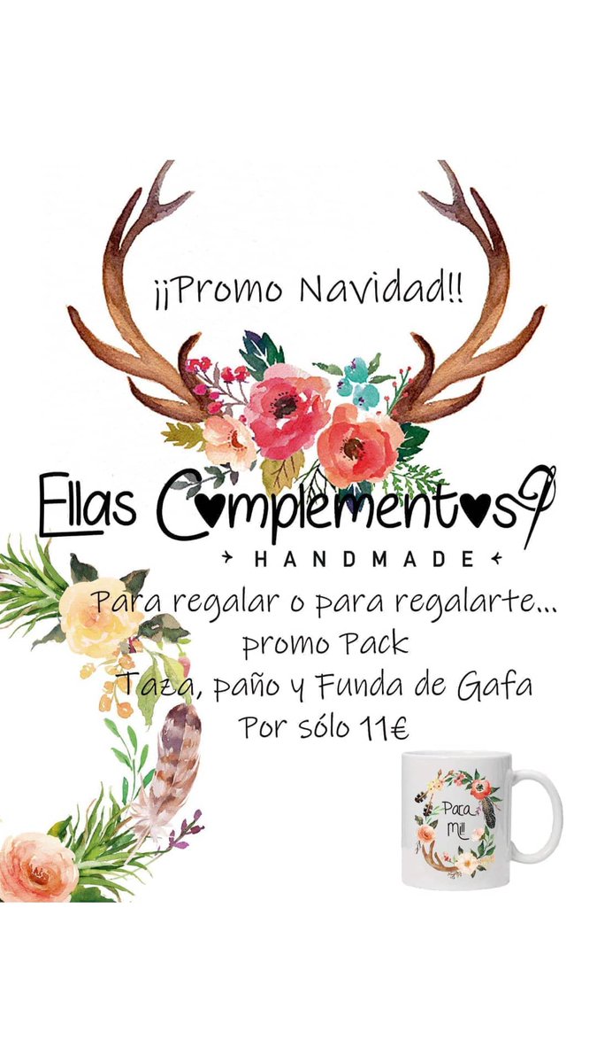 ellascomp's tweet photo. Promo #Navidad !! 
Pide tu #taza a #juego de tu pañito limpia #gafas y su #funda por sólo 11€!! 
Tienes muchísimos ejemplos en #nuestro #Facebook o #Instagram 

#Canarias #Tenerife #SomosCanarias #FelizJueves #handmade #hechoamano #FelizNavidad #Artesanía https://t.co/dj6jqGKmHc