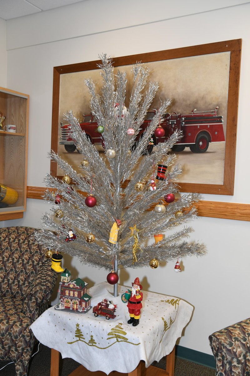 This Christmas tree belonged to the 1965 crew from old Station 202. Captain Jason Allred rescued it from the station attic a few years ago. (It now stands in the BSO/CRV201 office.) Everything's original, except for the base. #VintageChristmasTree