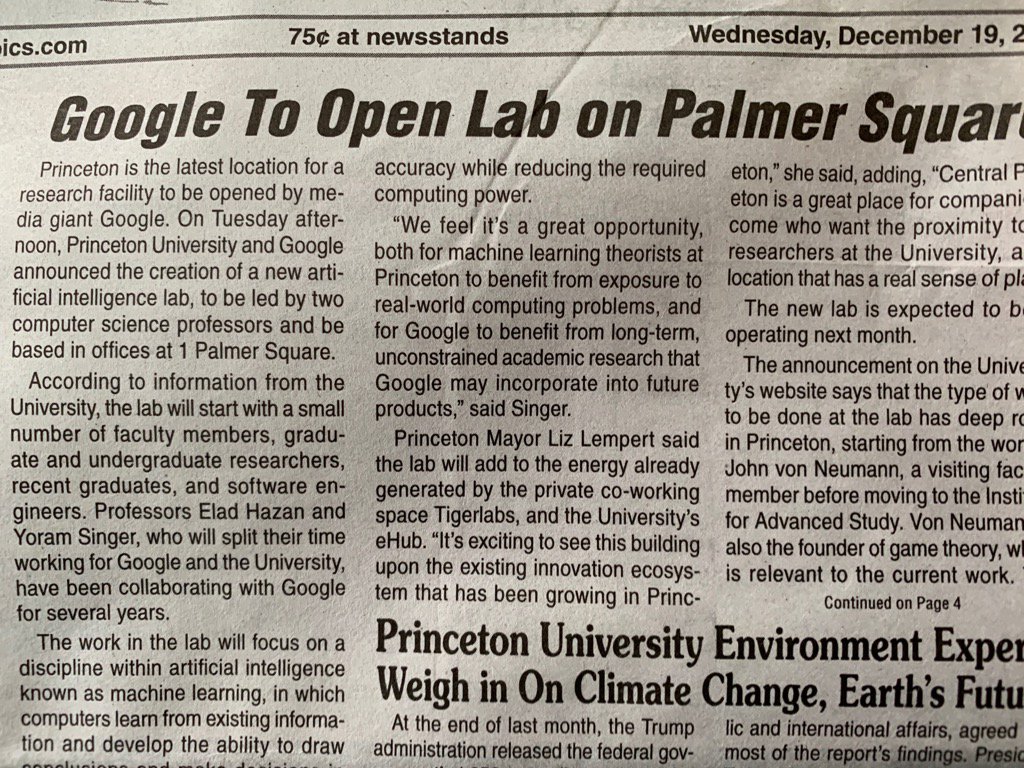 reubstock's tweet image. Google to open an AI Lab in Princeton #pattern5