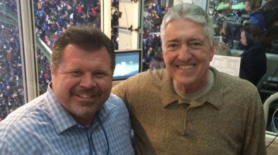 PatandRon1043's tweet photo. Longtime radio voice of the @Cubs Pat Hughes has signed a multi-year deal to remain in the @670TheScore booth. https://t.co/HPxVDdW6hT https://t.co/tHfhuislmX