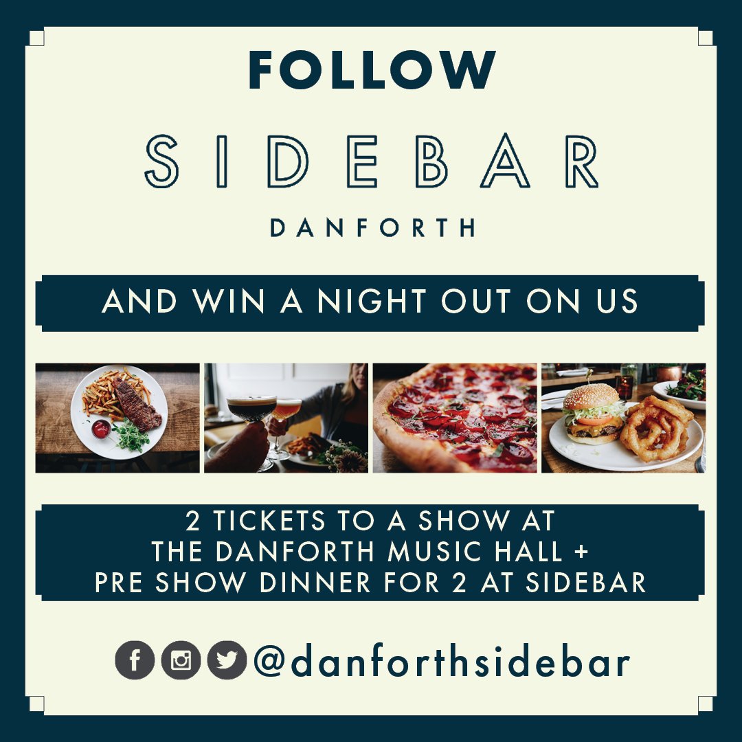 DanforthSideBar's tweet image. We&apos;re picking another winner tomorrow! Follow us for a chance to win a pair of tix to an upcoming Danforth show of your choice, plus a pre-show dinner at Sidebar! A winner will be notified every Friday for the rest of the year 💯🎟 Check shows at thedanforth.com.