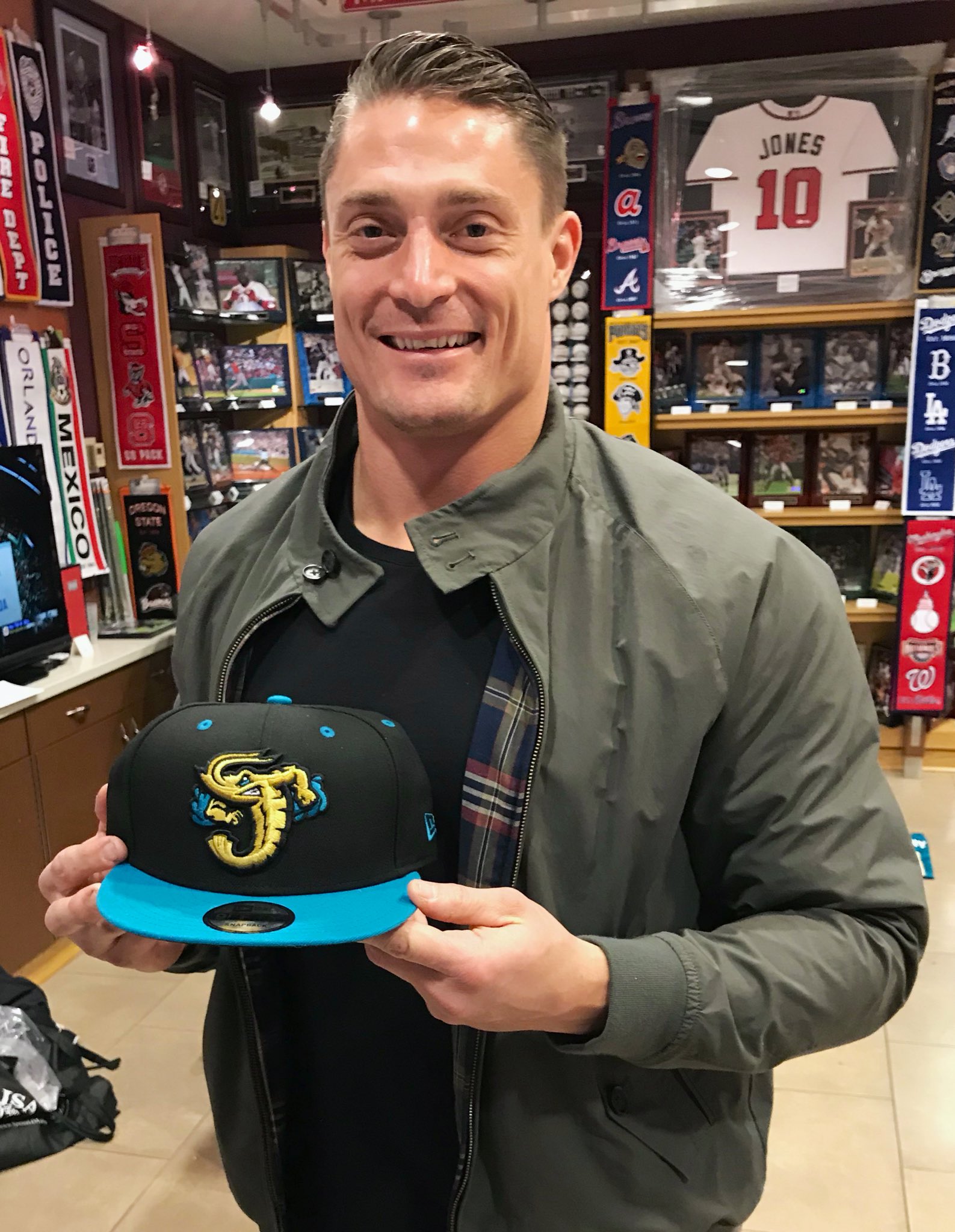Jacksonville Jumbo Shrimp on X: Jags legend Paul Posluszny repping our  teal & black Grit Iron cap. Available now online or in store at the  Baseball Grounds!   / X