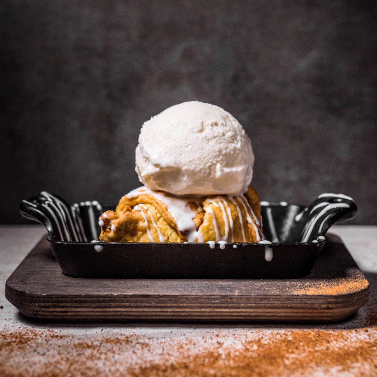 Have you tried our Sissy’s Peach Bread Pudding? The perfect blend of warm and cold! ✨ #westtexaschophouse #itsallgoodep #eptx #supportlocalep #dessert #elpasofoodie #steak #steakhouse