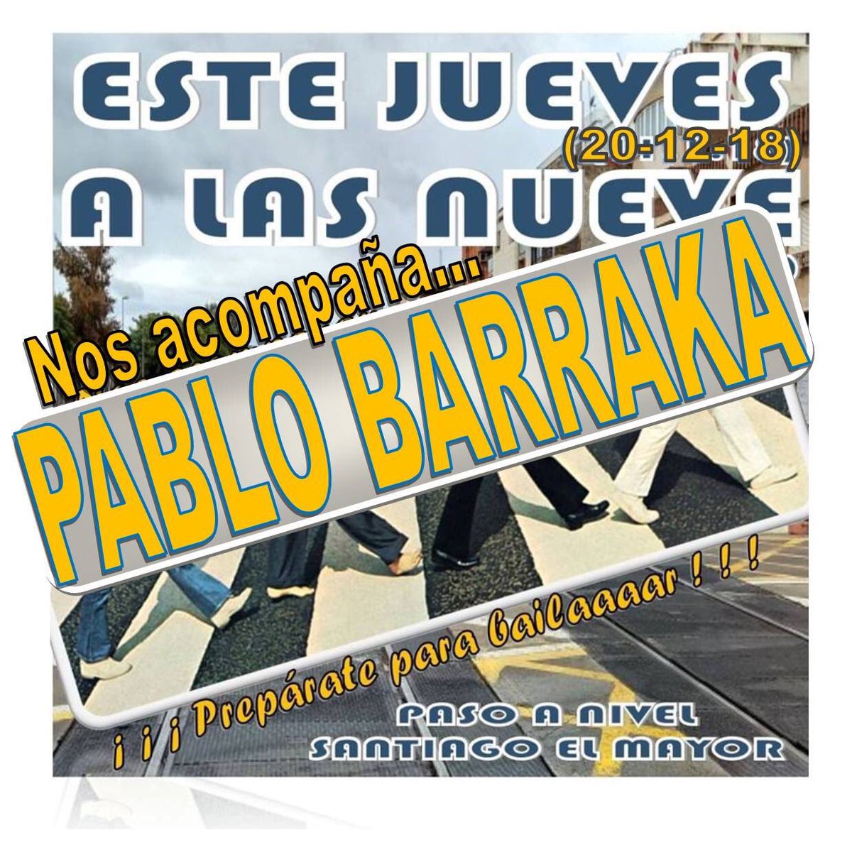 ALasVias's tweet photo. 🎸 #Concierto de Pablo Barraka

🗓 JUEVES, #20deDiciembre, ¡465 @DiasALasVias!
🕘 21:00
📍 Plaza del Soterramiento (https://t.co/a47V4VopdE)
#️⃣ #MurciaLibreDeMuros

       ¡NO TE LO PIERDAS! https://t.co/Cfv9ZZ5yP4
