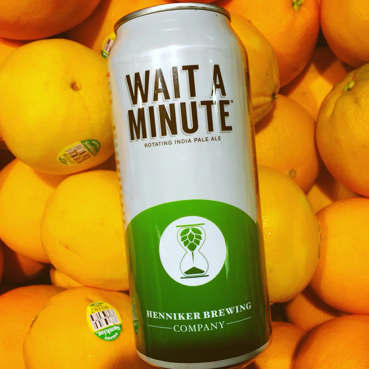 hennikerbrewing's tweet photo. Have you tried batch 6 of our rotating IPA series, Wait a Minute?  Featuring El Dorado, Vic Secret, and Galaxy hops along with British Pale Malt and Wheat.  It's bursting with notes of tangerine, grapefruit, and orchard fruits! #waitaminute #rotatingIPA #hennikerbrewing #nhontap https://t.co/0drafhYJbK