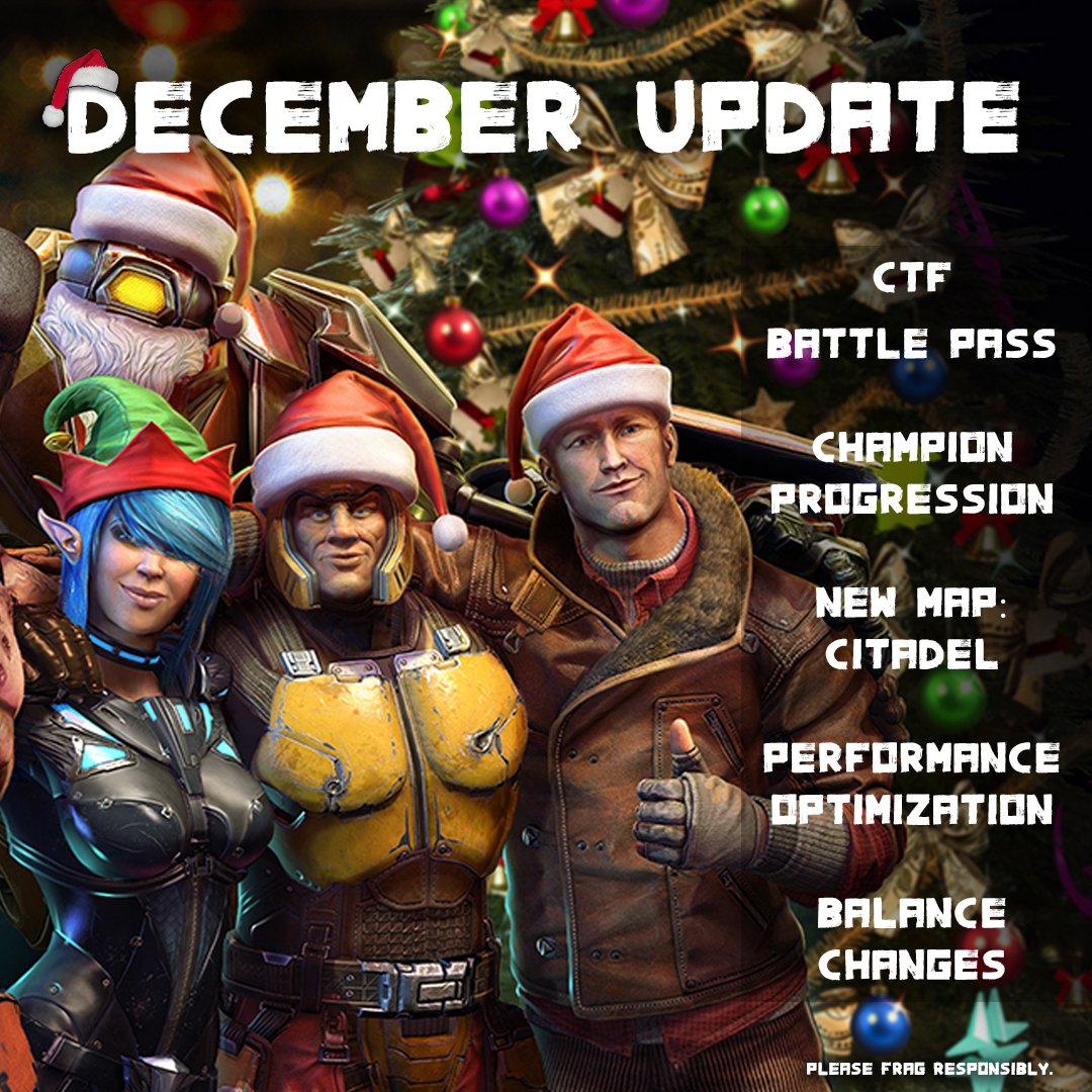 Quake Champions Quakemas Comes Early This Year The New December Update Includes A New Mode Capture The Flag Ctf A New Map Citadel A Brand New Free Premium Battle