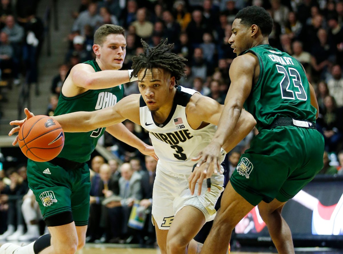 Quick recap: In a rare return to its home court, #Purdue thumped Ohio behind 30 points from Carsen Edwards. buff.ly/2T2zcPr