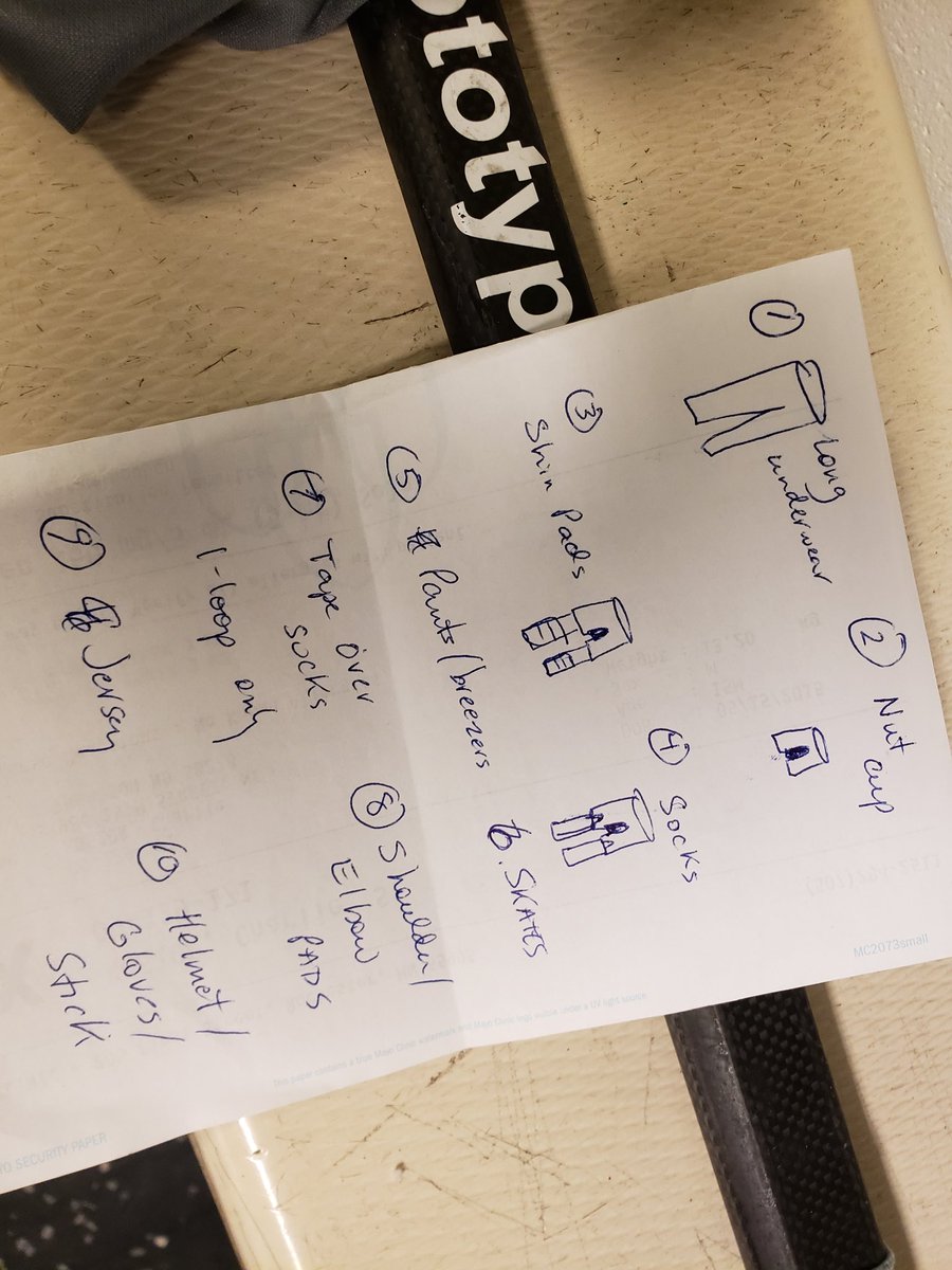 MrsAmandaGail's tweet image. I took our 7-year-old to hockey and Kyle made me a handy-dandy instruction sheet in case our buddy needed help (he didn't, but apparently Dad does it better).

#Breezers @ICKyleK