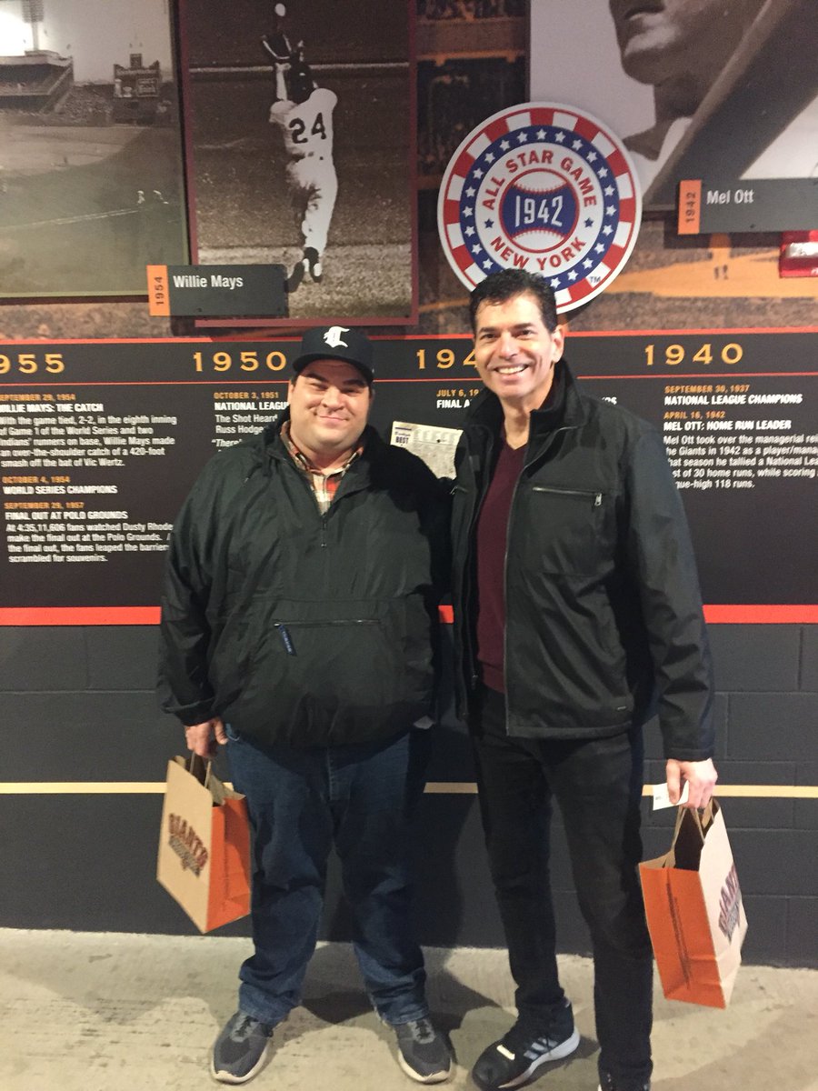 SFGEnterprises's tweet photo. Thank you to Joe Barbara and Michael Barra from @BXTaleMusical for joining us on an @ATTPark tour today! Don’t forget that tours are available at 10:30am &amp; 12:30pm throughout the holidays! https://t.co/ykhYTwADqX  #Tours #ABronxTaleSF https://t.co/yFiyp5kbRF