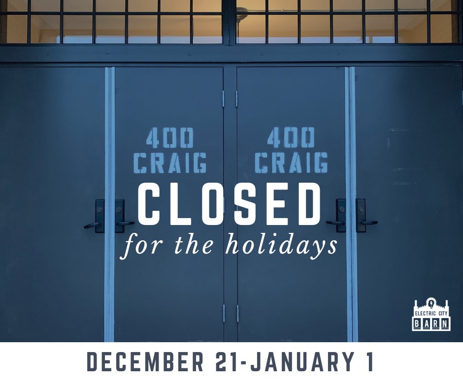 ECBarn's tweet image. Hey friends, you may not like this but starting tomorrow we’re closed for the holidays! We’ll also be doing some strategic planning to make sure 2019 is our best year yet! We’ll reopen Wednesday, January 2 at 10:00am. See you all in the new year!
#ecb #closed #2019 #HappyHolidays
