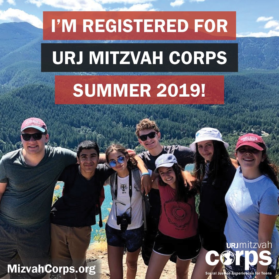 mitzvahcorps's tweet photo. Mitzvah Corps summer 2019 participants: Share this graphic on social media! https://t.co/jIm1C8S7qE