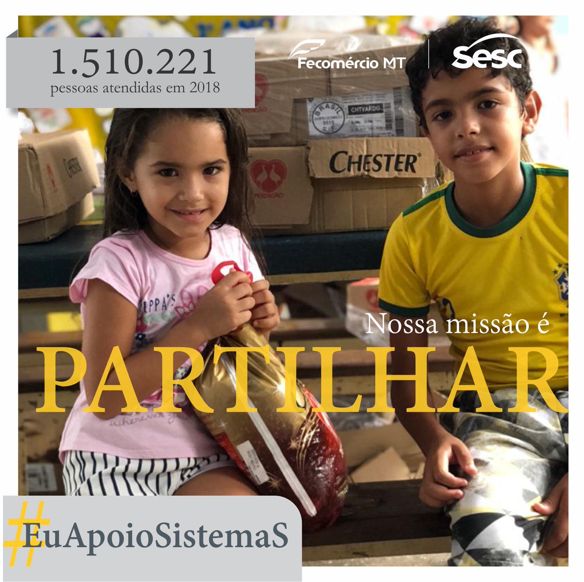 Em cada canto desse país o Sesc trabalha para fazer a diferença na vida das pessoas! Temos o desafio cotidiano de proporcionar a todos o melhor, com experiências inspiradoras, transformadoras e educativas. Por isso, participe com a gente desse movimento!  #EuApoioOSistemaS