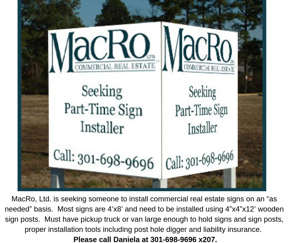 MacroCRE's tweet image. #ICYMI we are #hiring a #signinstaller.  Please read the #job description and feel free to contact us if you have what it takes! #jobs #apply at daniela@macroltd.com