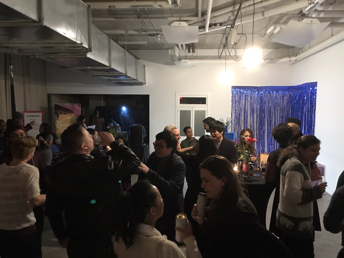 BITSTO's tweet photo. Our holiday party with @UforChange is bumping! Happy holidays and we’re looking forward to seeing you in 2019.
#BITS #Holiday #Youth #Entrepreneurs https://t.co/m6fafBnauv