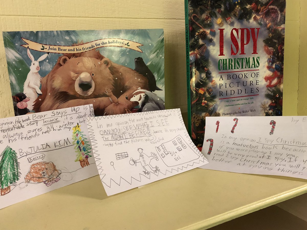 MadelineLearns's tweet photo. “In my opinion one of the best winter picture books is... b/c...” Dragonflies had fun promoting favorite winter books! ⛄️❄️👦🏽👧🏼✍🏽📚#primarylearns #secondgradersrock https://t.co/DFgNHOlK21