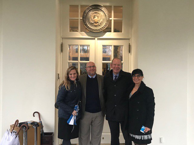 DougTieman's tweet image. Today I joined @WhiteHouse and @KellyannePolls in Washington DC for a meeting about the nation’s #opioidcrisis. One particular highpoint was seeing the alignment between the administration's #opioid initiatives and our own. We agree that education and prevention are key.