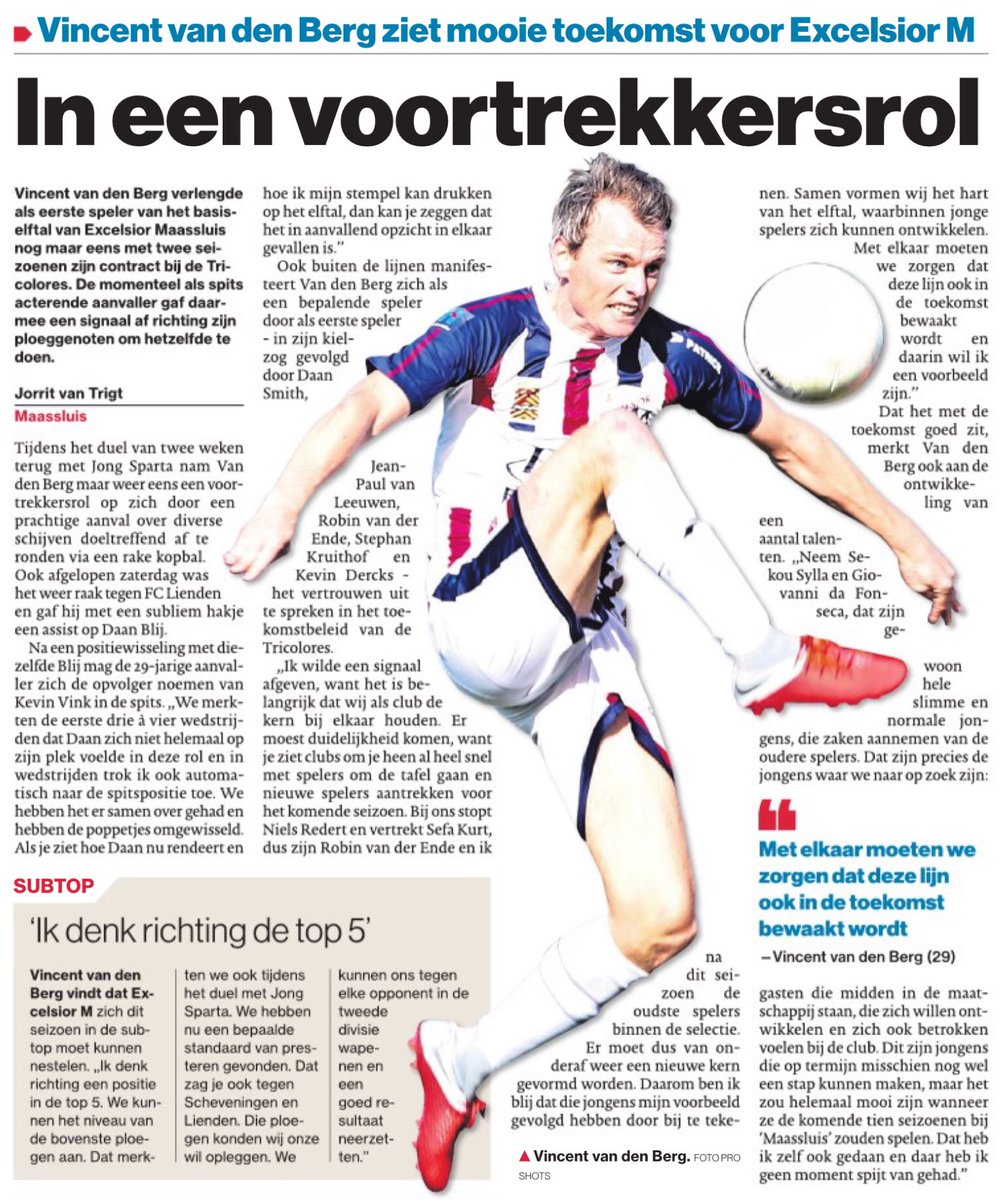Mooi Vincent, die voortrekkersrol, nu Daan Blij nog over de streep trekken..! <a href="/excelsiorm/">Excelsior Maassluis</a> 🔴⚪️🔵

(AD 21-12-18)