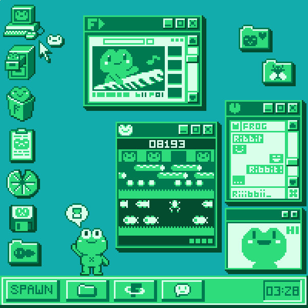 probzz's tweet image. frog's desktop