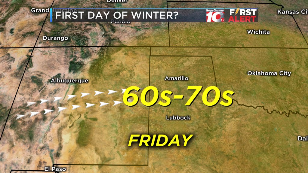 CVenableWx's tweet photo. Tomorrow is the Winter Solstice or First Day of Winter however it will feel nothing like it! Temps are expected to be in the 60s &amp; 70s thanks to downsloping winds. The warmth won't last long though as we return to seasonal numbers for the weekend. @NewsChannel10 #warmwx #phwx https://t.co/etT9vqk6w2