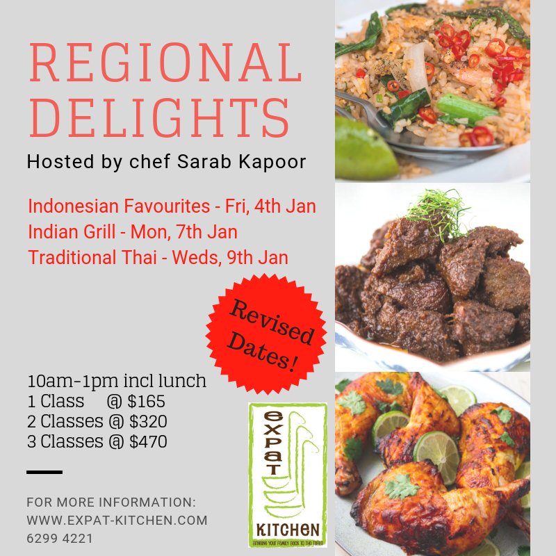 Expat_Kitchen's tweet image. REVISED DATES. Take a culinary journey around the region with this trio of classes. #focusclasses #regionalcooking #expatkitchensg #cookingschoolsg