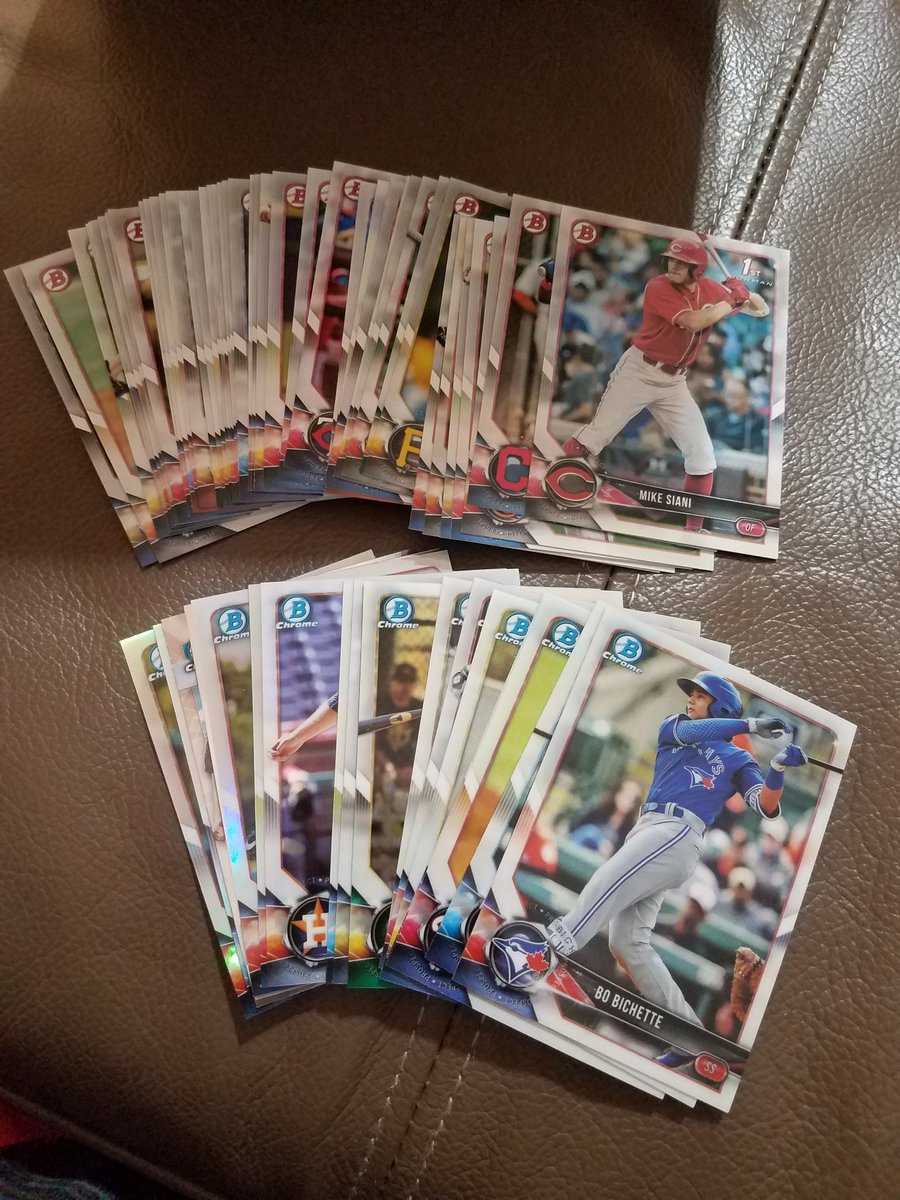 This is what 2 packs of #BowmanDraft look like...no #calvincoker or @caseymize04 but the kid was still pumped about getting cards for a great 2Q of school!!! #MerryChristmas #PBISpoints #schoolrewards #WDE