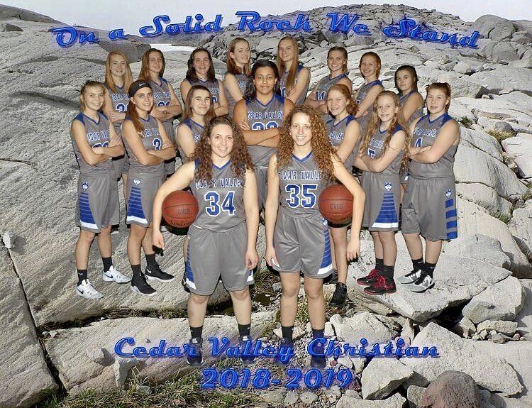 HonorRespectLLC's tweet photo. CVCS GBB Team photo 18-19 season. Foundation of 18, building daily. @syd_crittenden @KenzieLown @DelaneySchefers @nataliekelly62 @JaalahSchmidt @ArticaDykstra @abby_pospisil @AbbyScroggs @FionaDolan5 @nikol_betsworth @ryleekehoe #StrongRock 🏀 https://t.co/jypHimJOvC