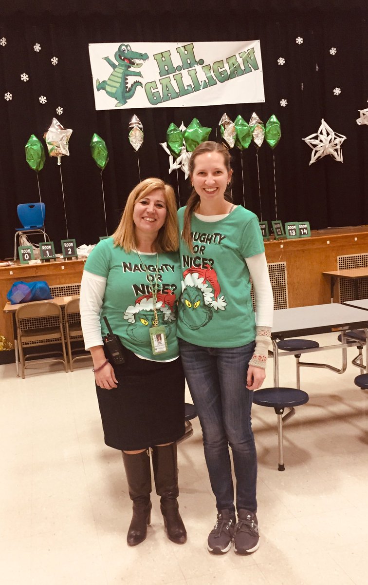 GalliganGators's tweet photo. Naughty or nice? The jury may still be out on this one! #lovethegrinch #Fashionistas #noteventwinday https://t.co/JCdCmXQUHK