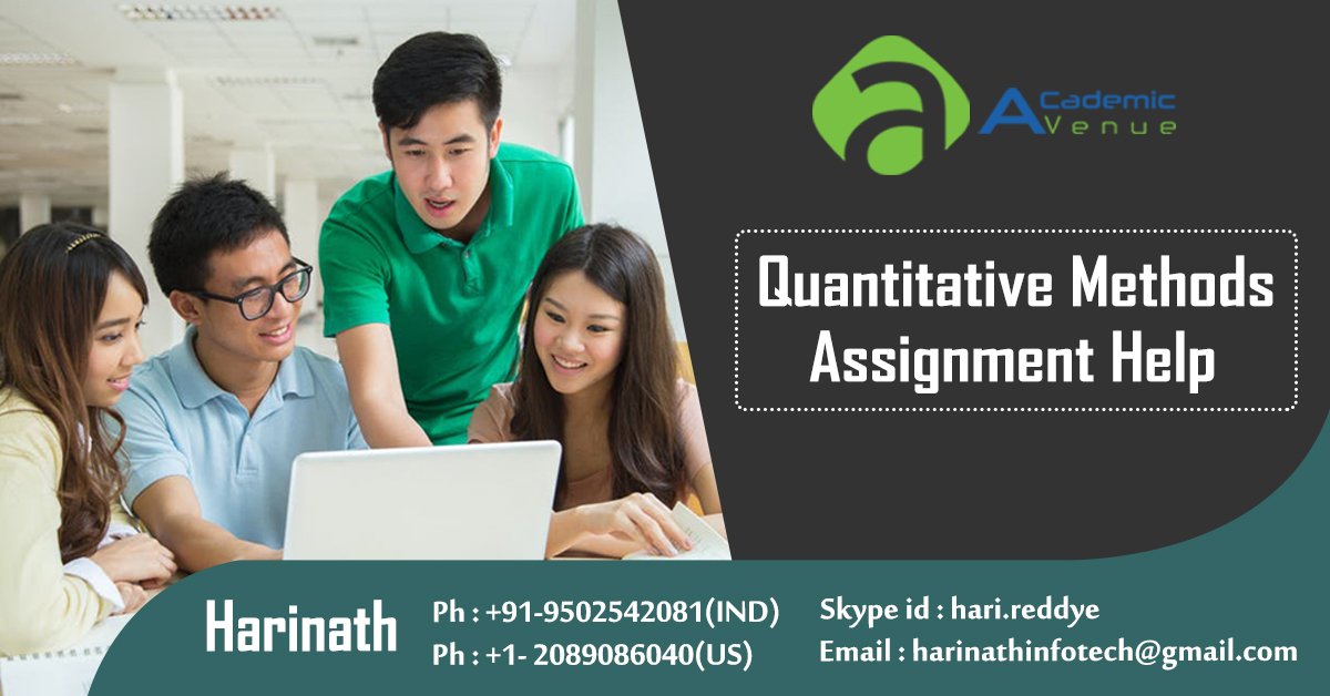academic_avenue's tweet image. j.mp/2PJXJrX
#AcademicAvenue provides #QuantitativeMethodsAssignmentHelp. Our Expert team of Quantitative Methods Assignment Help Services will help the students in getting good grades with quality and plagiarism free assignments
#AssistanceInTasksOfQuantitativeMethods