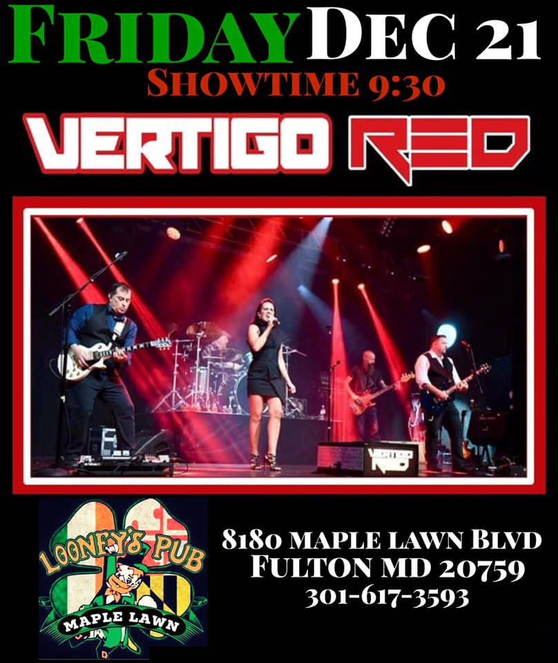 Friday, Dec. 21st at <a href="/LooneysSouth/">Looney's South</a> (Maple Lawn) in Fulton, MD.  
Showtime:  9:30 pm.