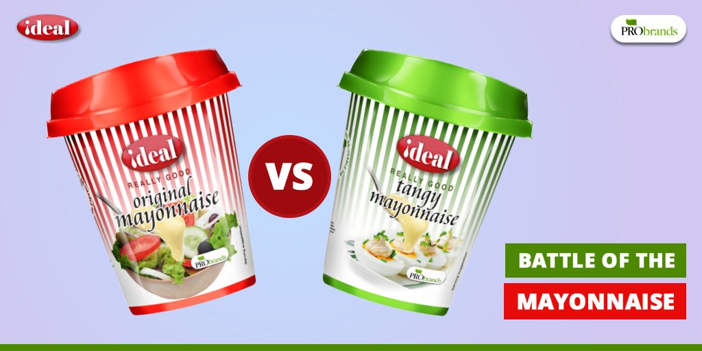 pro_brands's tweet photo. We need your help! We have two rich and creamy products that are perfect in salads and delicious with sandwiches and we want to know which one you love and why? Are you #TeamOriginal or #TeamTangy? Have your say and tag your friends to find out what their favourite is! https://t.co/9oOpRjTeQG