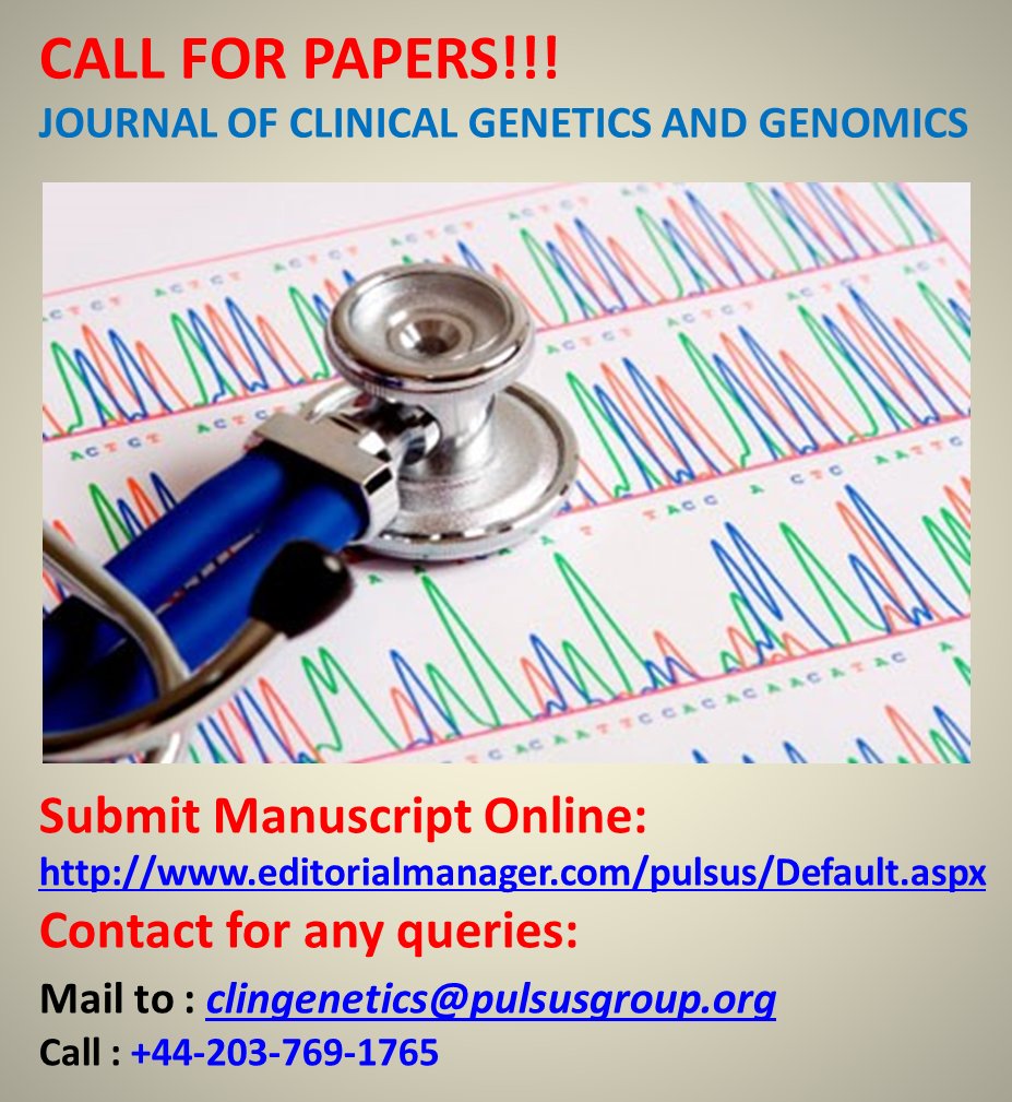 clinGenetics's tweet photo. #Clinical Genetics and Genomics #seeking submission #avail 50% OFF on submissions on or before 31st of Dec, 2018..... https://t.co/j5ulYfvXWZ https://t.co/1VZY7p9DPO