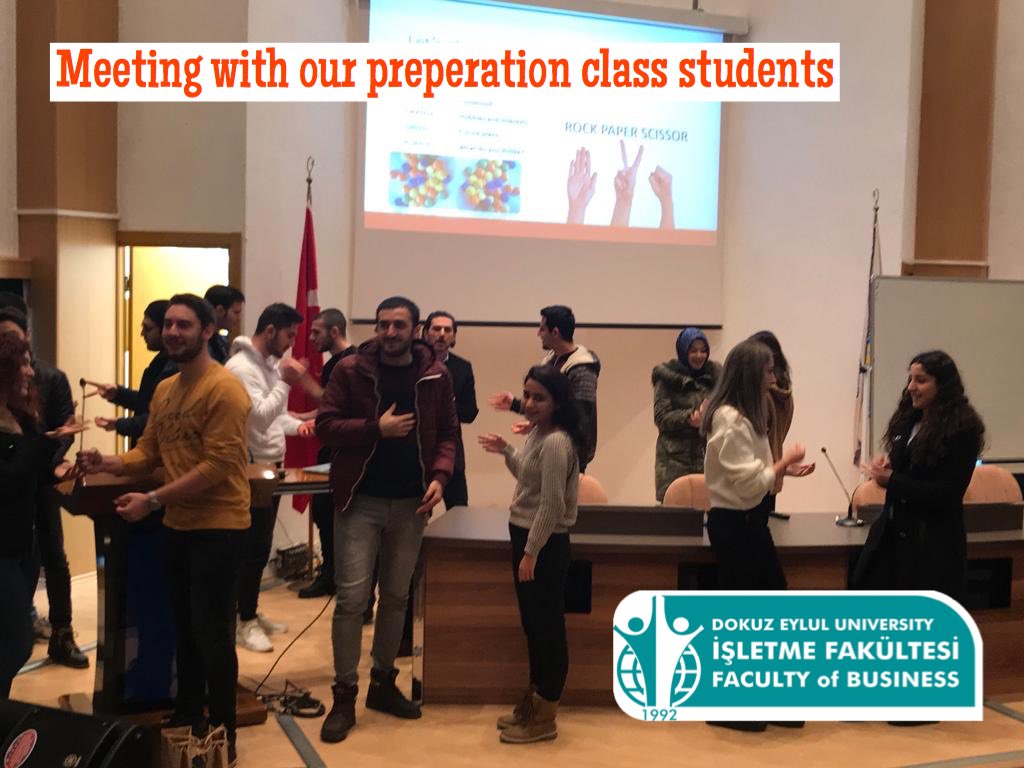 DEUFACULTYOFBUS's tweet photo. We organized a meeting with prep students. Welcome to our Faculty. Hazırlık sınıflarımızla bir toplantı gerçekleştirdik hepiniz Fakültemize hoşgeldiniz #ifpreperation #tusec #ourvalues @universitemDEU @DEUYDY https://t.co/C2Vy66bWJl
