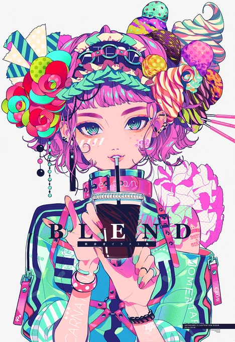 【C95】新刊「B L E N D」B5/100P
冬コミで頒布する新刊のサンプルです。2014年〜2017年に出したイラスト集+展示作品+Twitterなどで発表したものをまとめた100Pの厚めの本になります。主に創作のまとめですが、版権もちょっとだけ混ざってます。 