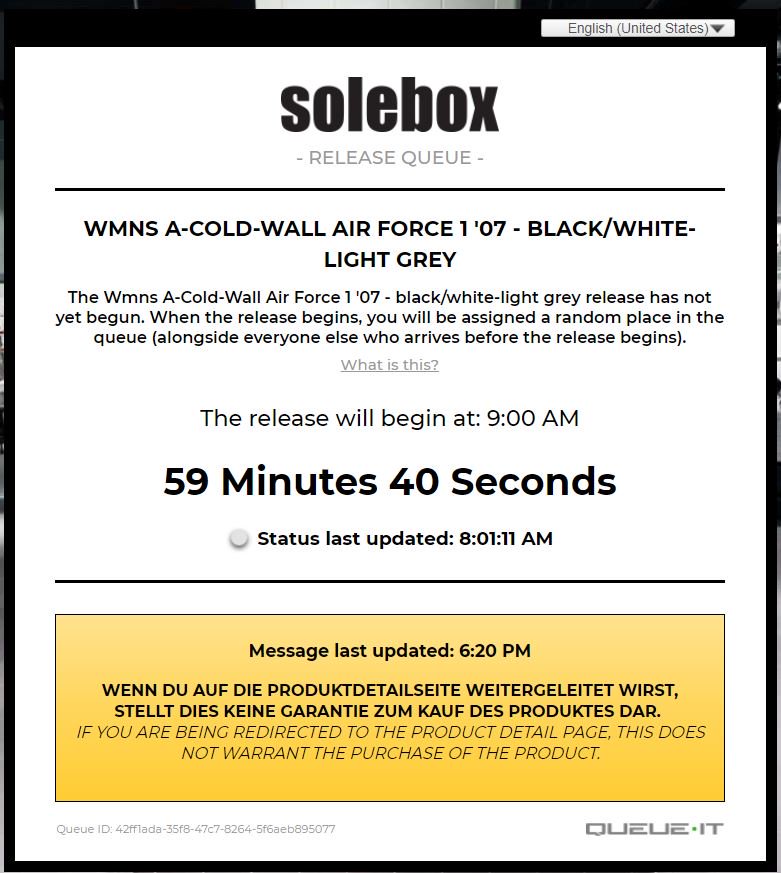solebox release queue