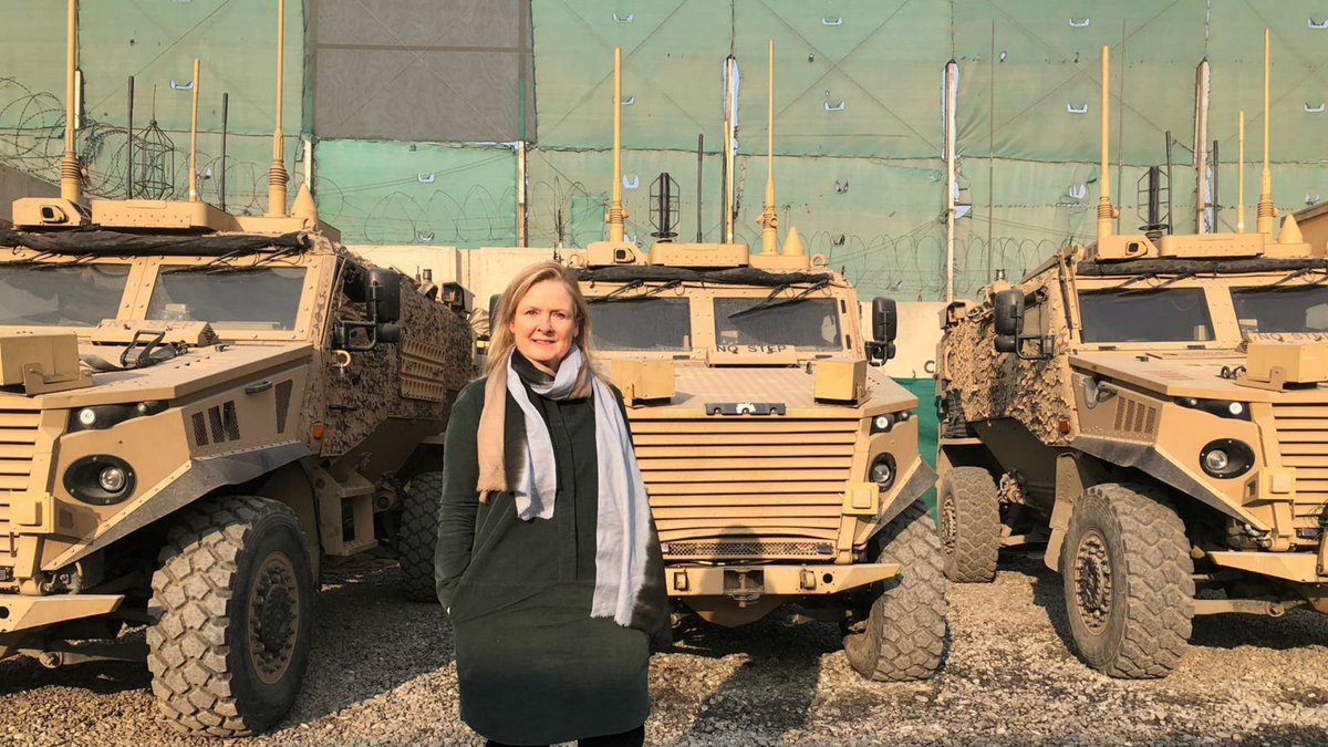 Martha Kearney and tanks in Afghanistan