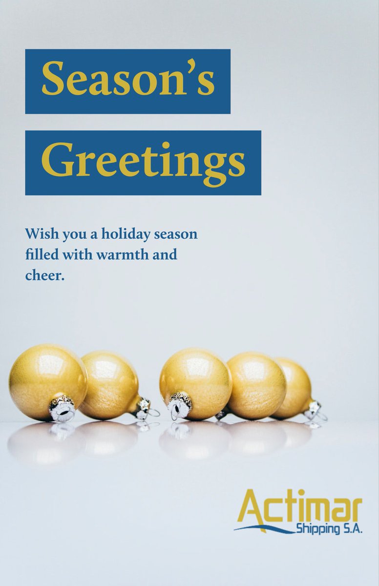 actimar's tweet image. The team of Actimar Shipping S.A. is wishing all of you and your families a great holiday season full of happiness and joy! #Actimar #Christmas #festiveseason #shipping #wishes actimarshipping.com