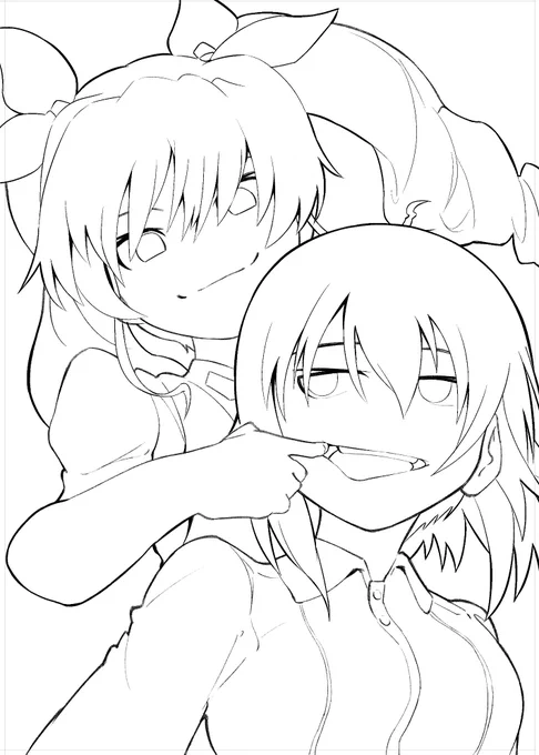 やっと表紙の線画に手を付けられた・・・😌 