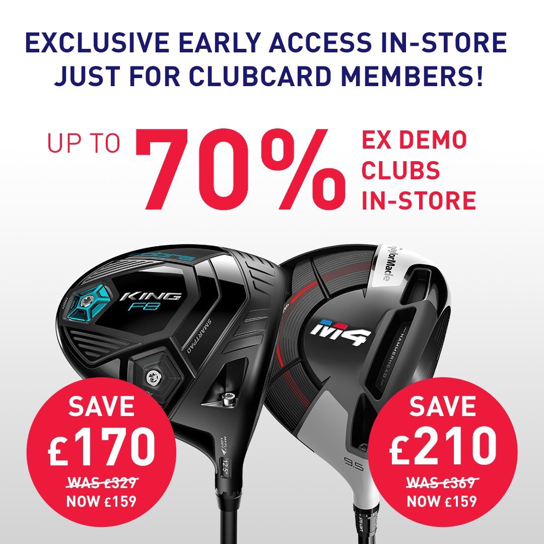 braintree_golf's tweet photo. GOLF’S BIGGEST EVER SALE STARTS AT 7.30am TODAY!! 

🔥up to 70% off ex demo clubs in store.
🔥up to 40% off other hardware in store 
🔥massive savings across pre-owned clubs 
🔥huge savings across our clothing ranges 

Saving on bags, trolleys and much much more! DON’T MISS OUT! https://t.co/V58XfMTWya