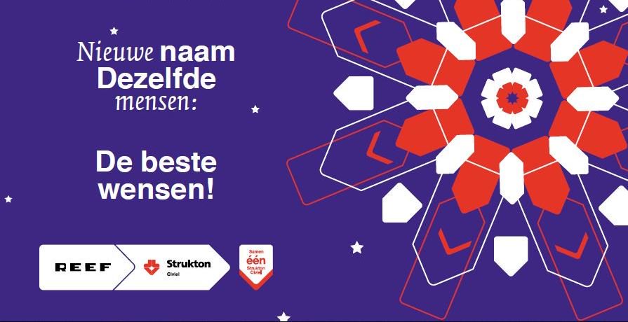 Nieuwe naam, dezelfde mensen. De beste wensen! Per 1 januari 2019 zijn wij @Strukton Civiel Noord &amp; Oost. #kerstwens samenstruktonciviel.nl
