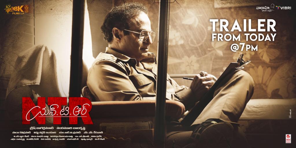 TeamBalayya's tweet photo. #NTRTrailer will be out today at 7 PM..

https://t.co/xhW7qDWHVv

#NTR #NandamuriBalakrishna #VidyaBalan @DirKrish @NBKFilms_ @VaaraahiCC @vishinduri @mmkeeravaani @gnanashekarvs @USTelugu  @RanaDaggubati @NANDAMURIKALYAN 

#NTRBiopic
#NTRKathanayakudu 
#NTRMahanayakudu https://t.co/7RMwxNS6Us