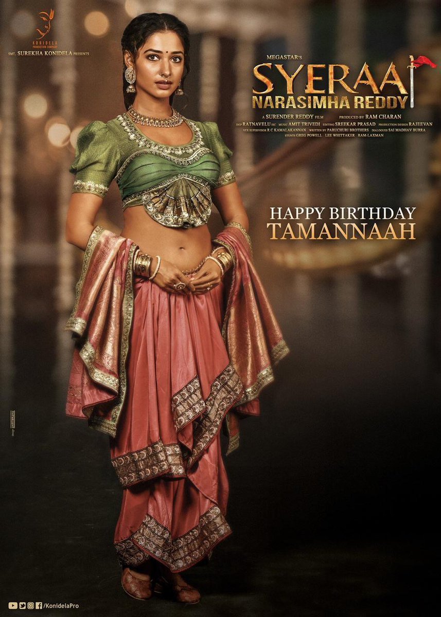 tfc_videos's tweet photo. #Tamannaah as #Lakshmi in #SyeraaNarasimhareddy 

#HBDTamannaah #HBDQueenTamannaah #SyeRaa #Tamannaah https://t.co/PIsCLg5bHH