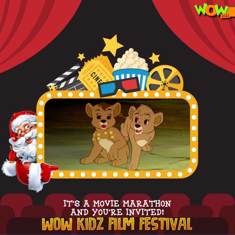 WowKidzTv's tweet photo. Hereโs a special gift just for you ๐! Binge watch #Simba the Lion King and your other favourite toons this #Christmas at our #WowKidzFilmFestival ๐๐ฌ #WowKidz #lionking #simbathelionking #filmfestival #film #filmfest #christmas #christmastime #merrychristmas #christmasspirit https://t.co/vD1EwoBJfj