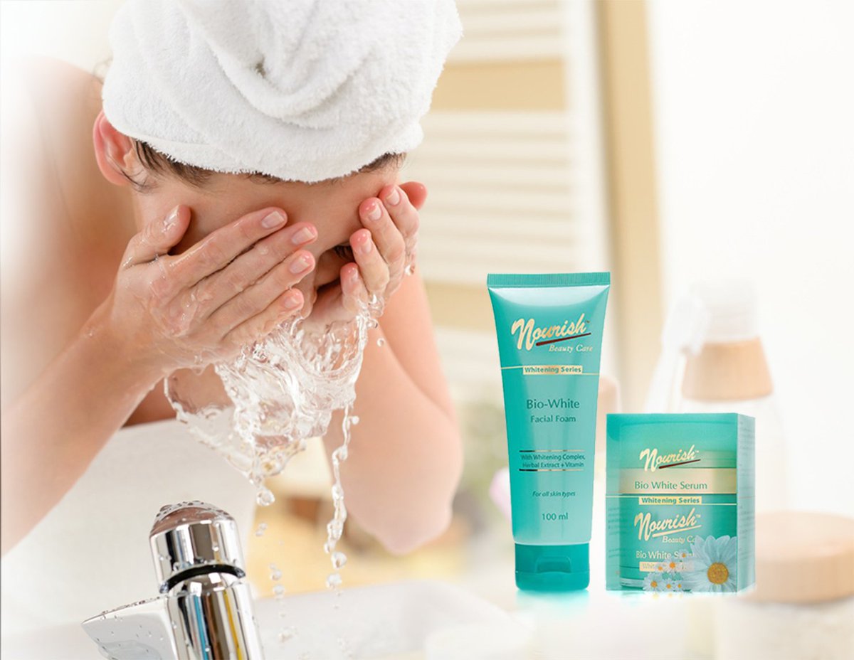 Sekarang kamu bisa tampil maksimal dengan kulit cerah saat hangout  bareng temen. Pastikan selalu membersihkan wajah dengan Nourish Bio  White Facial Foam agar wajah kamu terlihat lebih fresh. Setelah itu  jangan lupa untuk menggunakan Nourish Bio white Serum ya