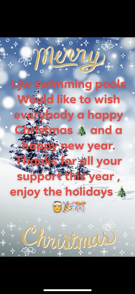 Ljw swimming pools would like to wish everyone a merry Christmas. Please note we are closed from 21 dec 2018 to 2nd January 2019