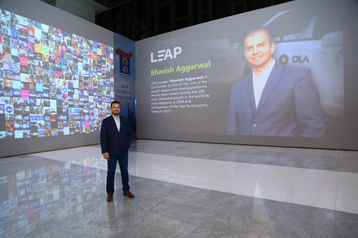 Bhavish Aggarwal <a href="/bhash/">Bhavish Aggarwal</a> on #innovation at <a href="/Olacabs/">Ola</a> during 46th LEAP lecture at Reliance - "We try and experiment and give people the room to fail. We have had successes and failures, and we celebrate both."