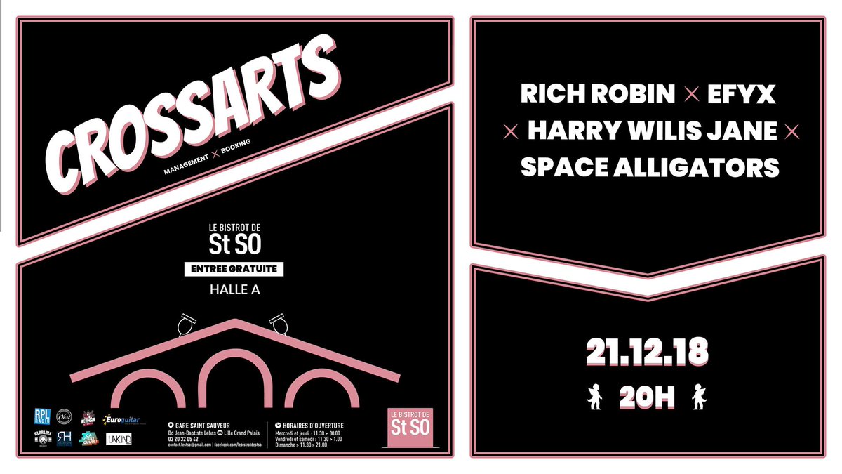 Les caméras de <a href="/SkiptyLive/">Skipty</a> s'invitent à la soirée <a href="/CrossartsE/">Crossarts Events</a> pour te faire vivre en direct notre dernier concert de 2018 ! 🛰

Rendez-vous ce soir à partir de 21h au #BistrotStSo à Lille ou bien au chaud derrière ton écran !