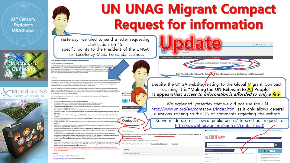 XMandarinSA's tweet photo. Update of Information Request sent to #DAG @DAG yesterday #23Objectives of #UN #MigrantCompact #MigrationPact #WorldWide #GreatAwakening @UN @UNGA #UNGA #YellowVests #QAnon #migrants #nationstates #civilsociety #BigData #Rightotaccessofinformation #UNLibrary https://t.co/WQUObi0jl5