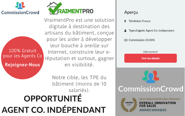CC_Francais's tweet photo. Opportunité Commerciale : Vraiment Pro recherche des vendeurs indépendants sur toute la France ; 25% de commission sur les ventes! Plus d'infos ici : https://t.co/trbgZGACGb https://t.co/mUkrikdzFr