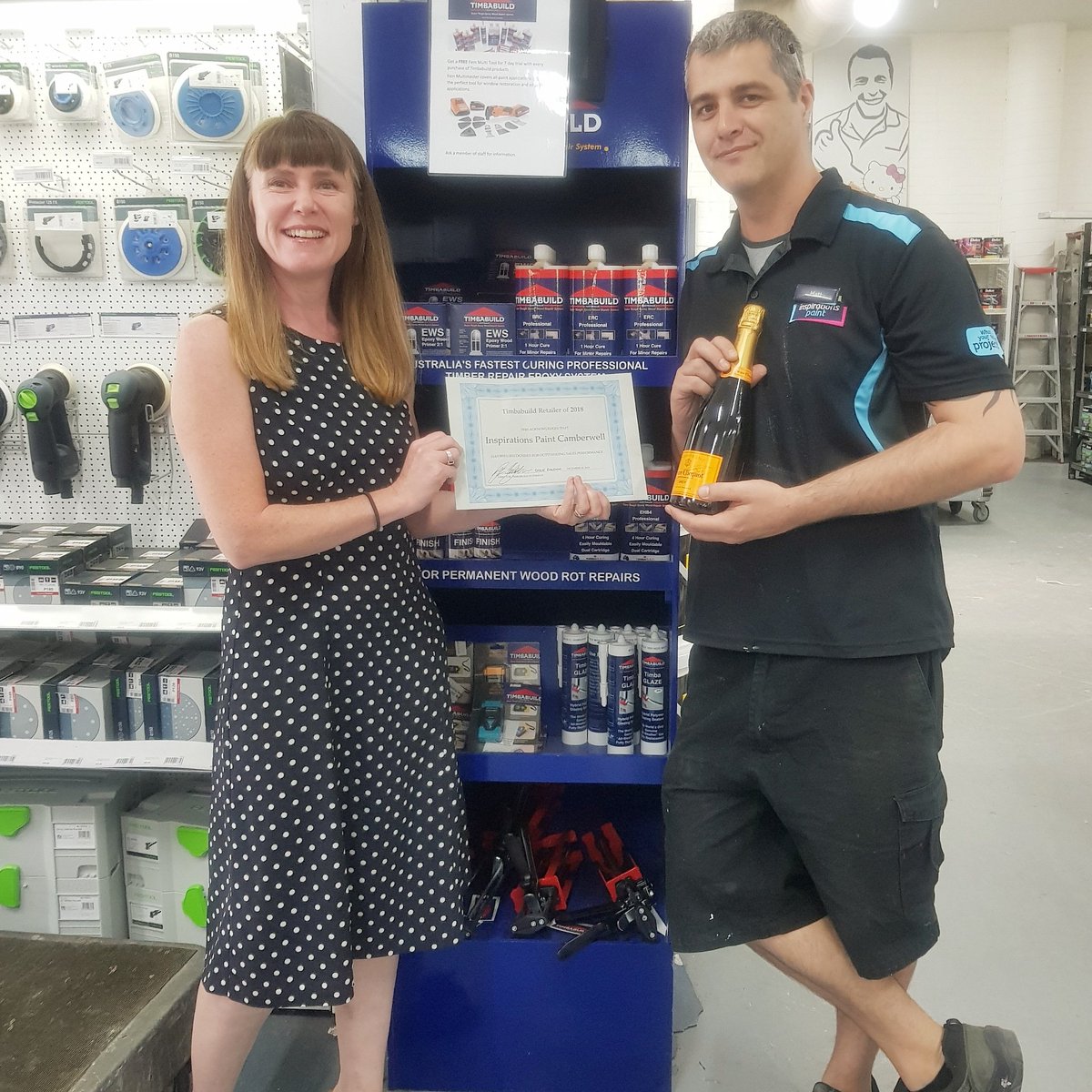 TimbabuildAus's tweet photo. Congratulations to Inspirations Paint Camberwell for becoming Timbabuild Retailer of 2018 #retailerof2018 #inspirationspaint #paintstores #restoration #painting https://t.co/wDEpCJXJDf