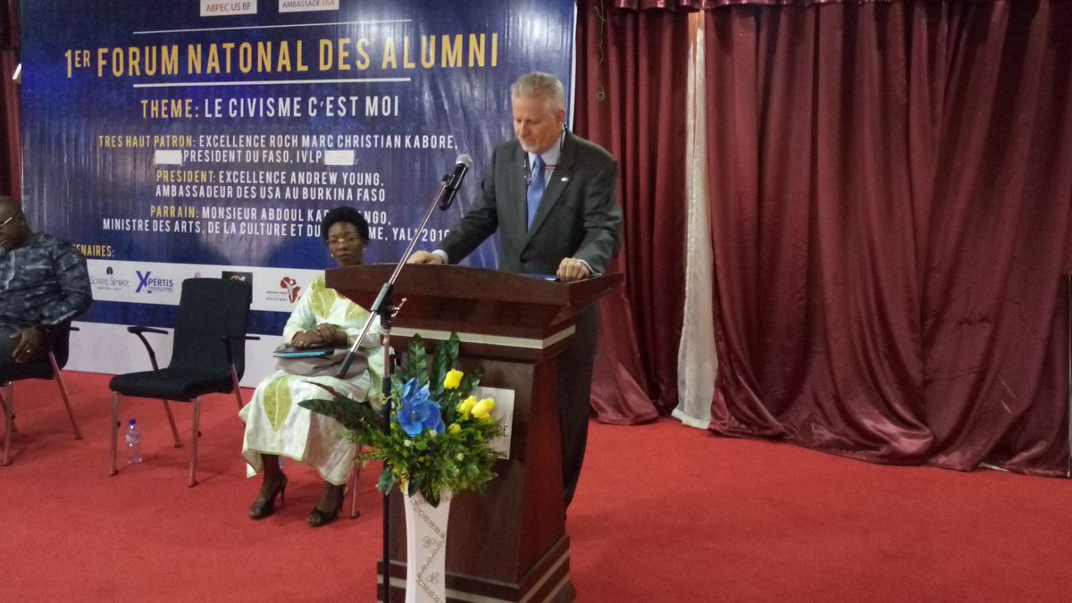 a_bpec's tweet photo. Speech of @AYoungDiplomat ambassador of @Usembassyouaga  .
Youth are the future of the country and civism is a capital element for the development.

@CoumboL @ioannestraore @AfizeAbdoul @SuuduAndal @kourabf @DJIREMa2 https://t.co/cnwT2G8LZw